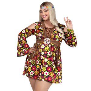 Plus Size Starflower Hippie Dress Costume